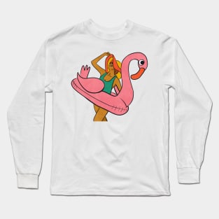 Summer Break Flamingo Long Sleeve T-Shirt